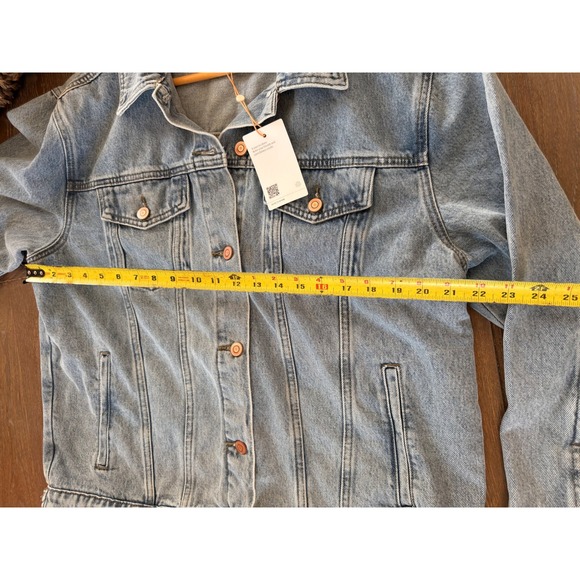 Quince 100% Organic Cotton Oversized Denim Jacket Womens Large - Picture 5 of 6